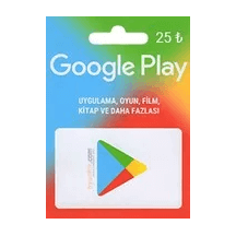  Google Play Hediye kodu 25TL Paketi